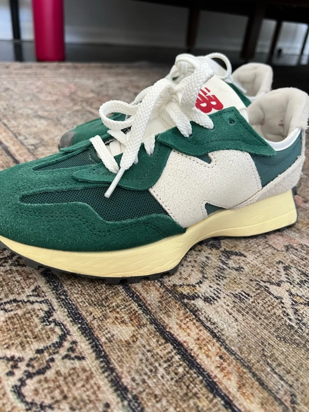 New Balance Green & White 327 Sneakers - Picture 4 of 4